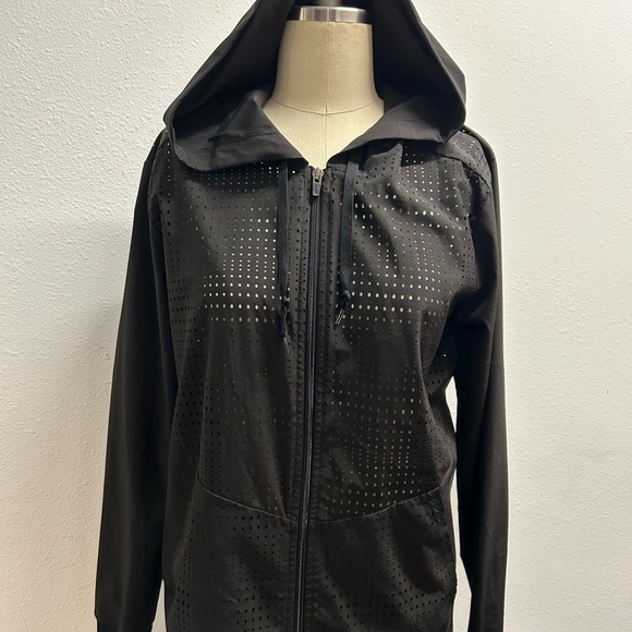 RBX Black Utility Jacket with Hood and Textured Design - Picture 1 of 5